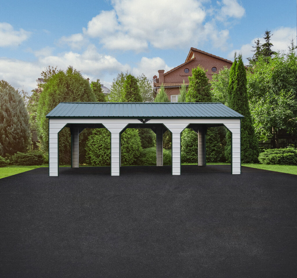 16' x 30' x 9' - 3-Bay Metal Carport Featured Building 170 Original Picture 1 Express Carport