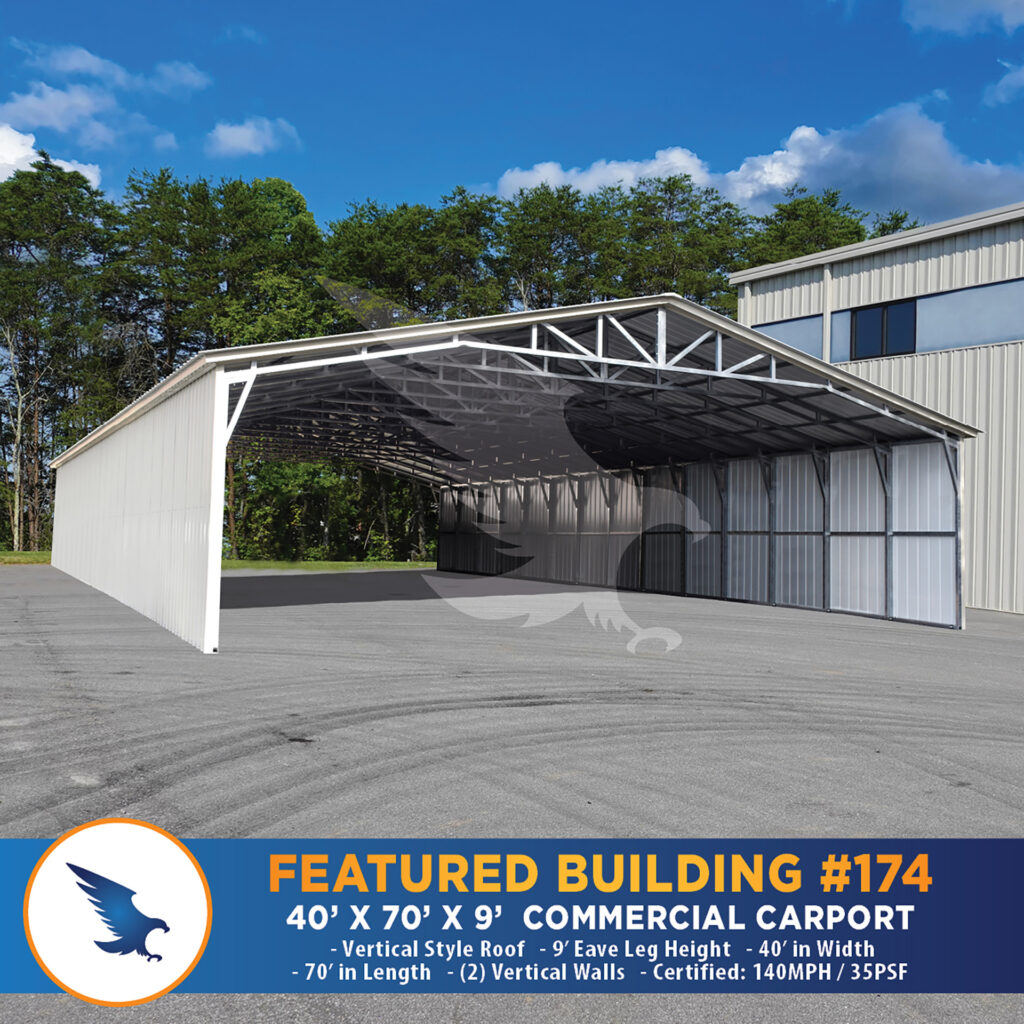 40' x 70' x 9' - Commercial Carport Featured Building meme 174 Express Carport